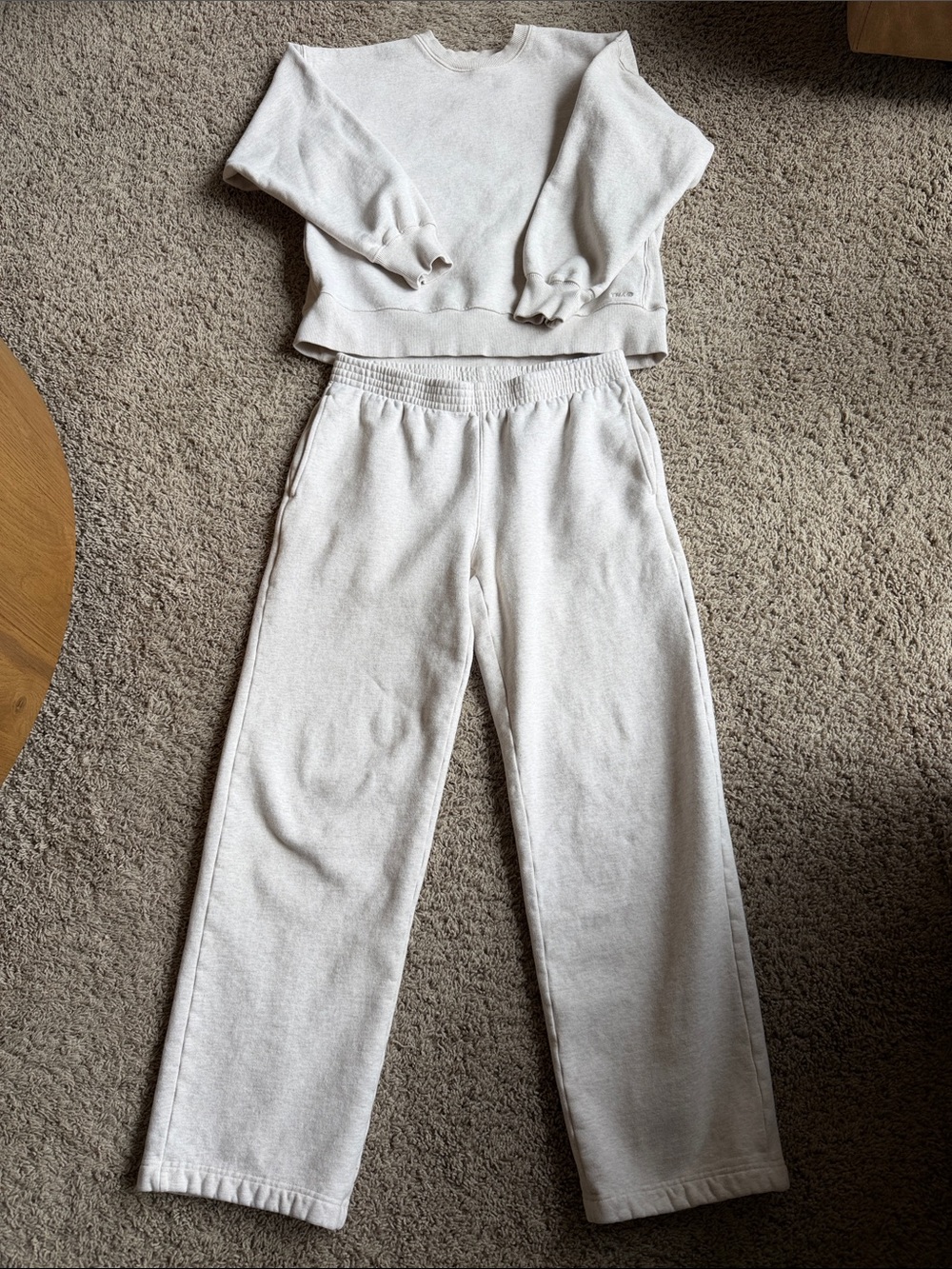 Aritzia TNA Sweatfleece Cozy Fleece Sweat Shirt and Pants Set